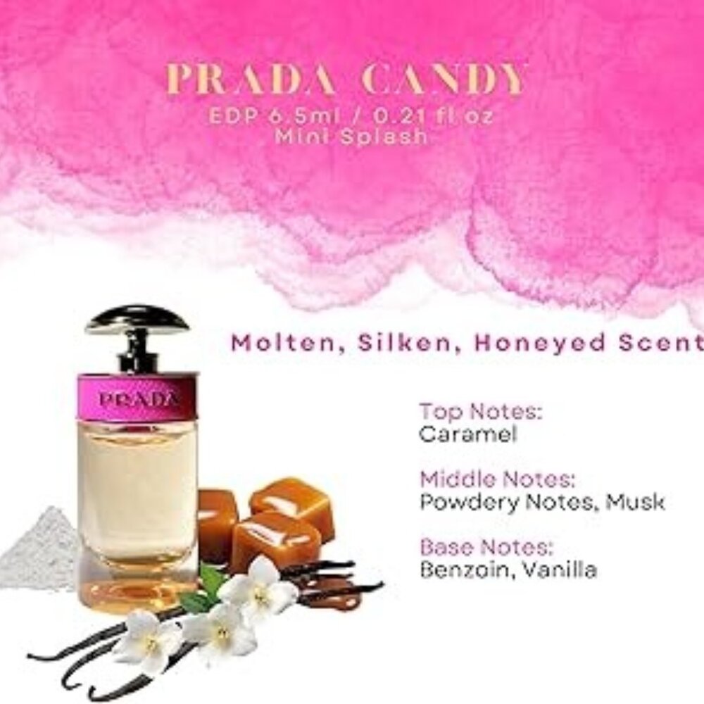 PRADA Candy EDP Gourmand Caramel Benzoin White Musk-Mini 6.5ml,0.21oz-BOXED-NEW - Picture 5 of 12